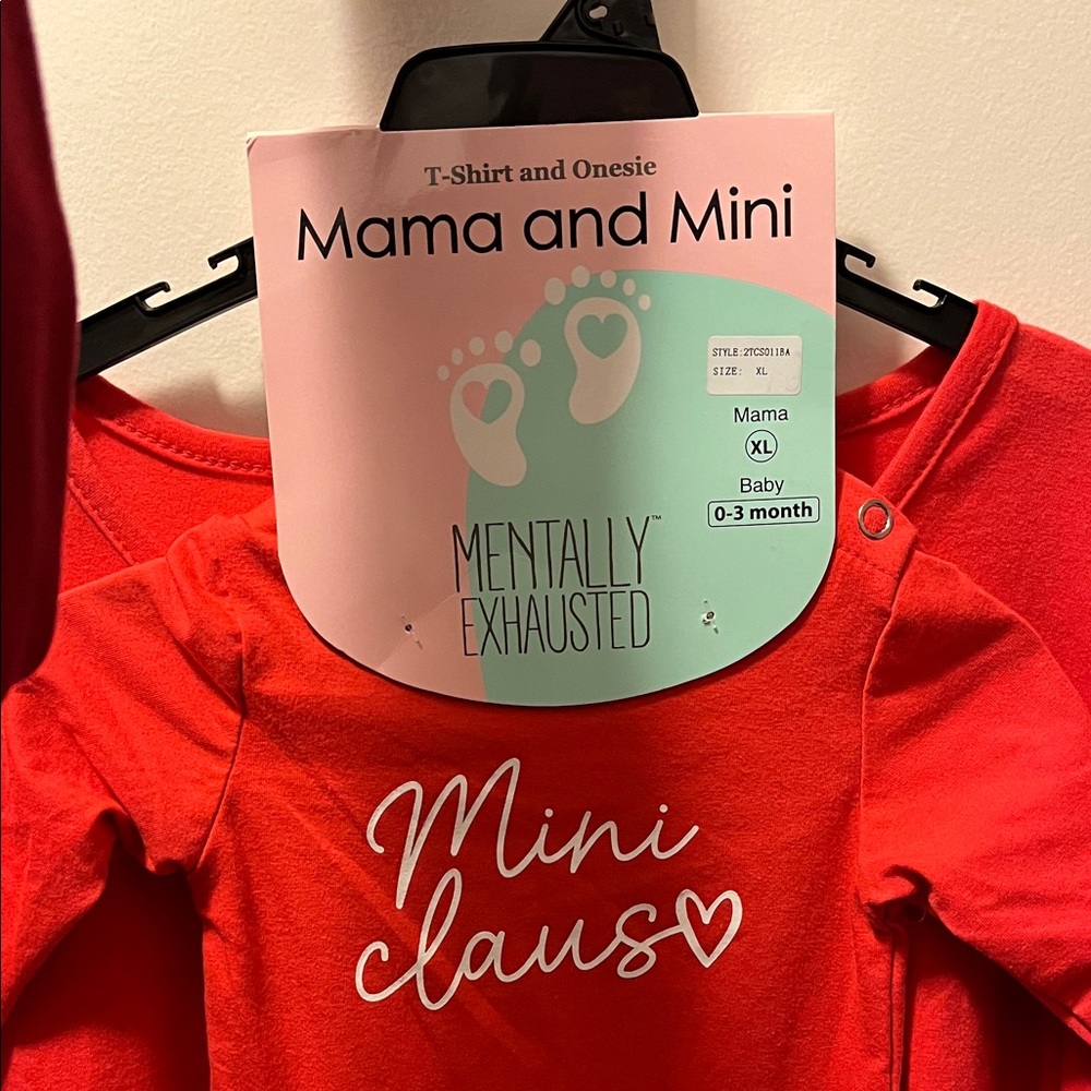 Mama and Mini Red Long Sleeve Tee Set